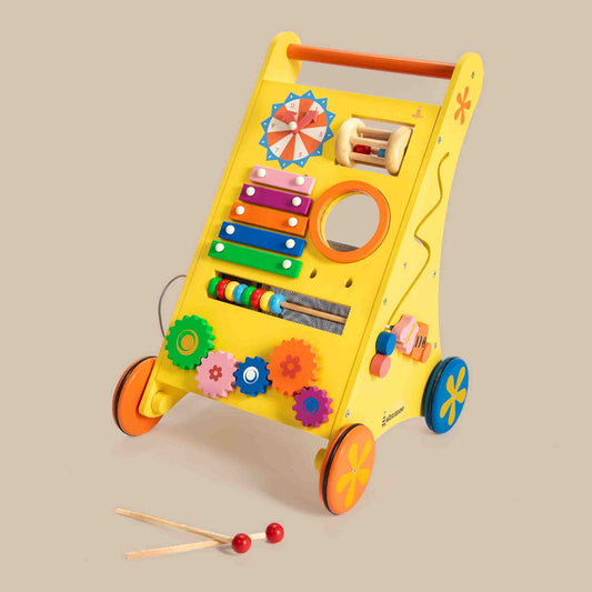 Stimulating Musical Activity Push Walker (Wooden) for Babies (9+ Months)