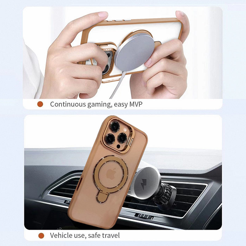 iPhone 16 Pro Golden Circle Magnetic With Camera Lens Rings iPhone Case