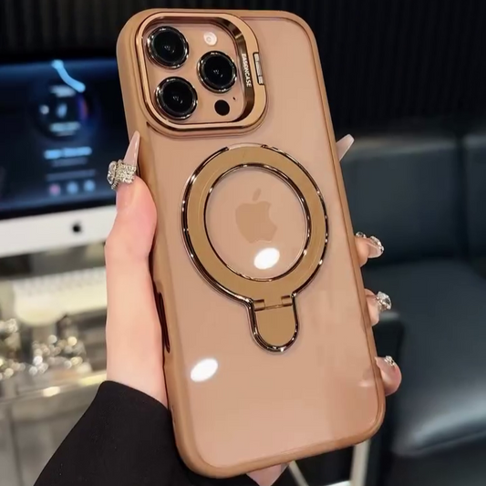 iPhone 16 Pro Golden Circle Magnetic With Camera Lens Rings iPhone Case